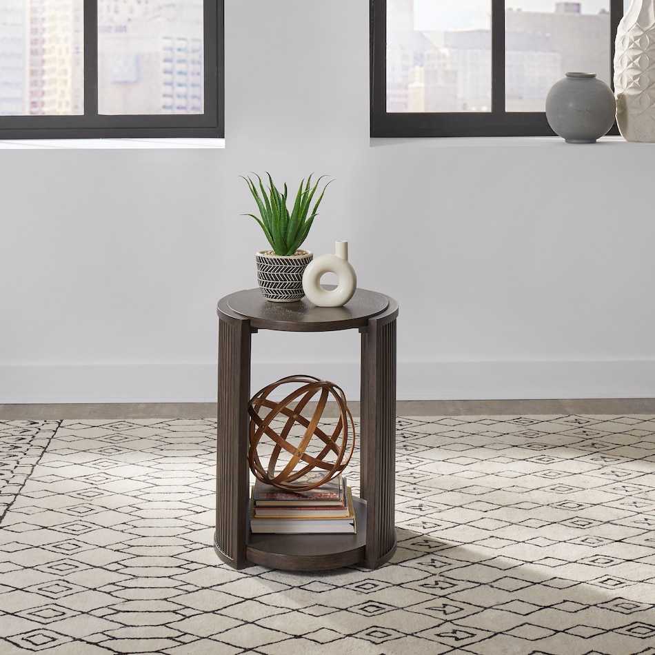  brown occasional tables all   