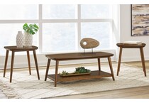 brown occasional tables all   