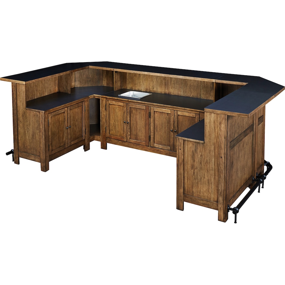  brown pub   bar units   stools   