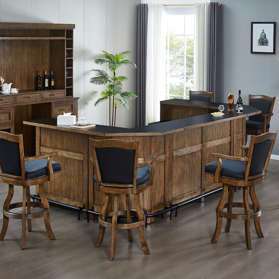  brown pub   bar units   stools   