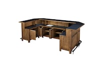  brown pub   bar units   stools   