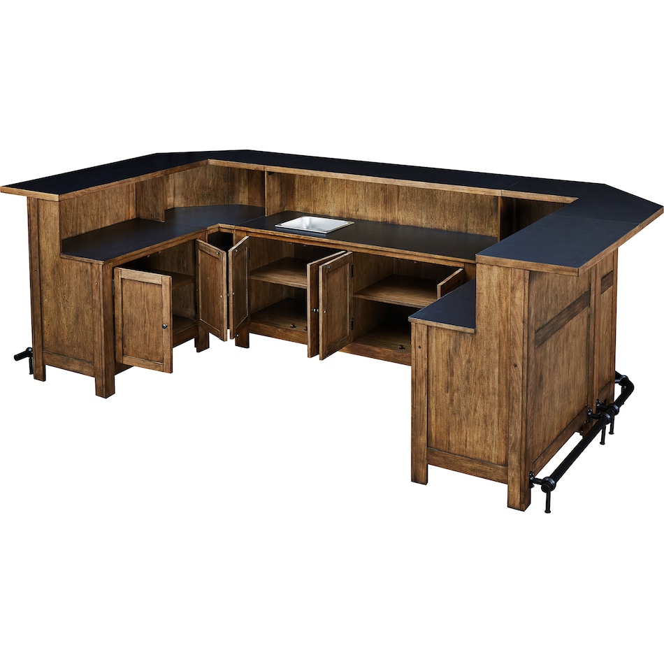  brown pub   bar units   stools   