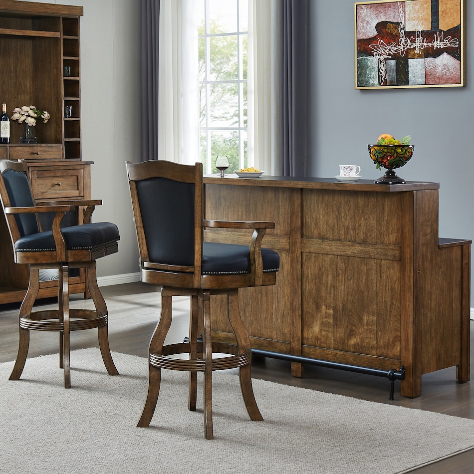  brown pub   bar units   stools   