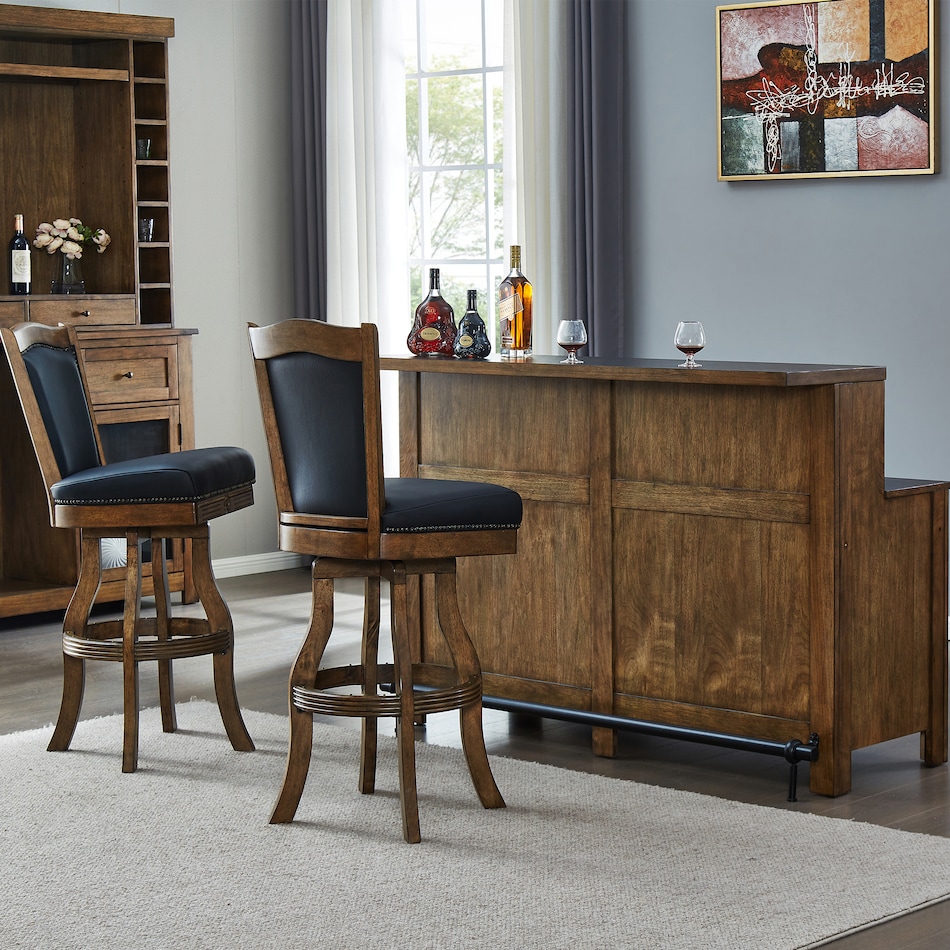  brown pub   bar units   stools   