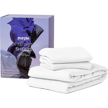 Purple Deep Pocket SoftStretch True White Sheets