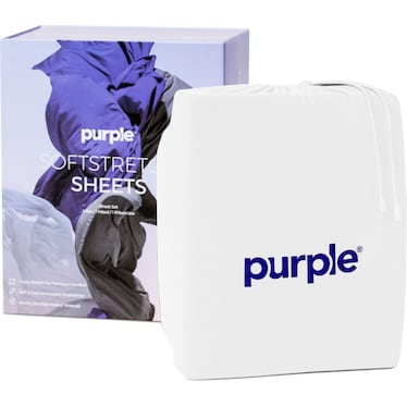Purple Deep Pocket SoftStretch True White Sheets