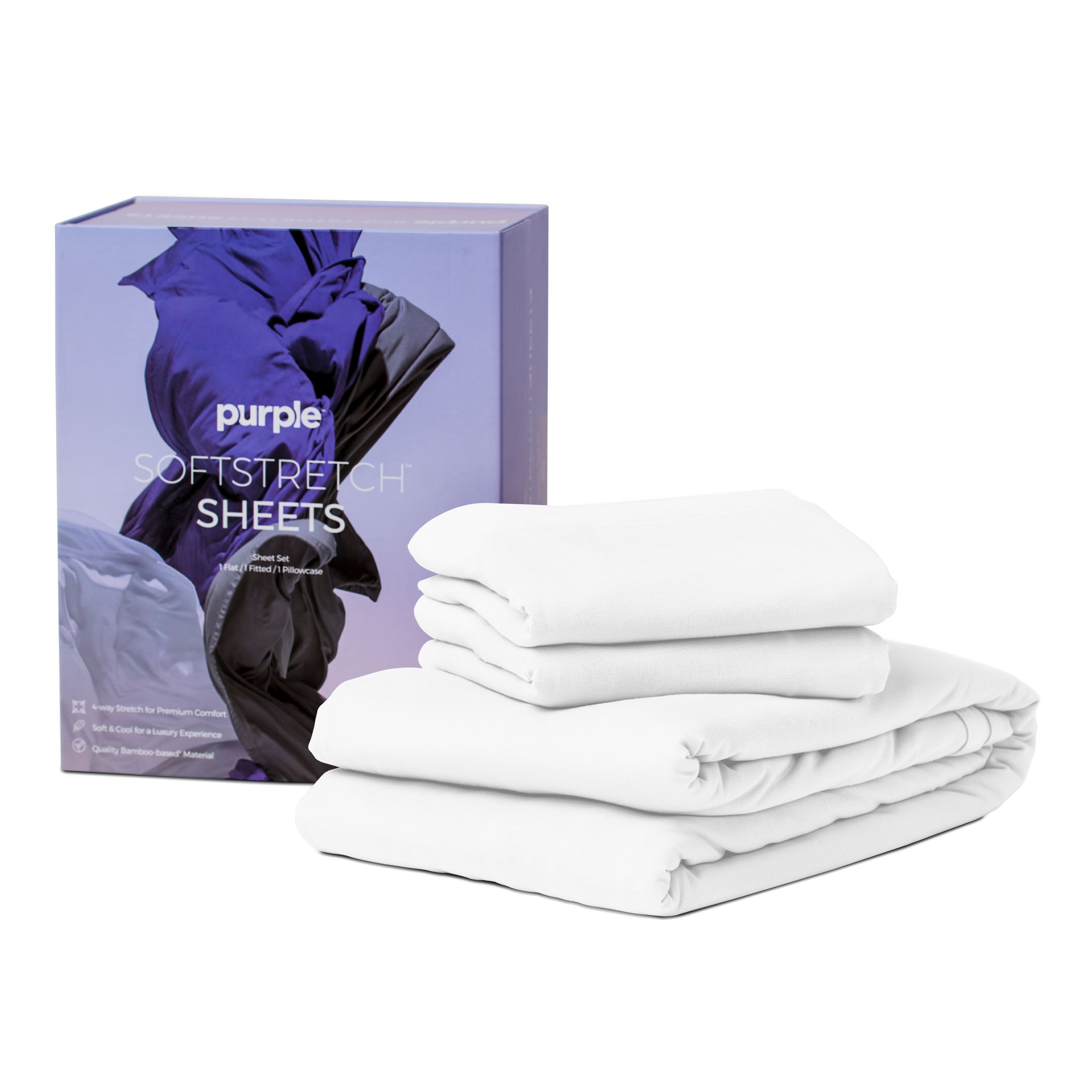 Deep Pocket SoftStretch Queen White Sheet Set