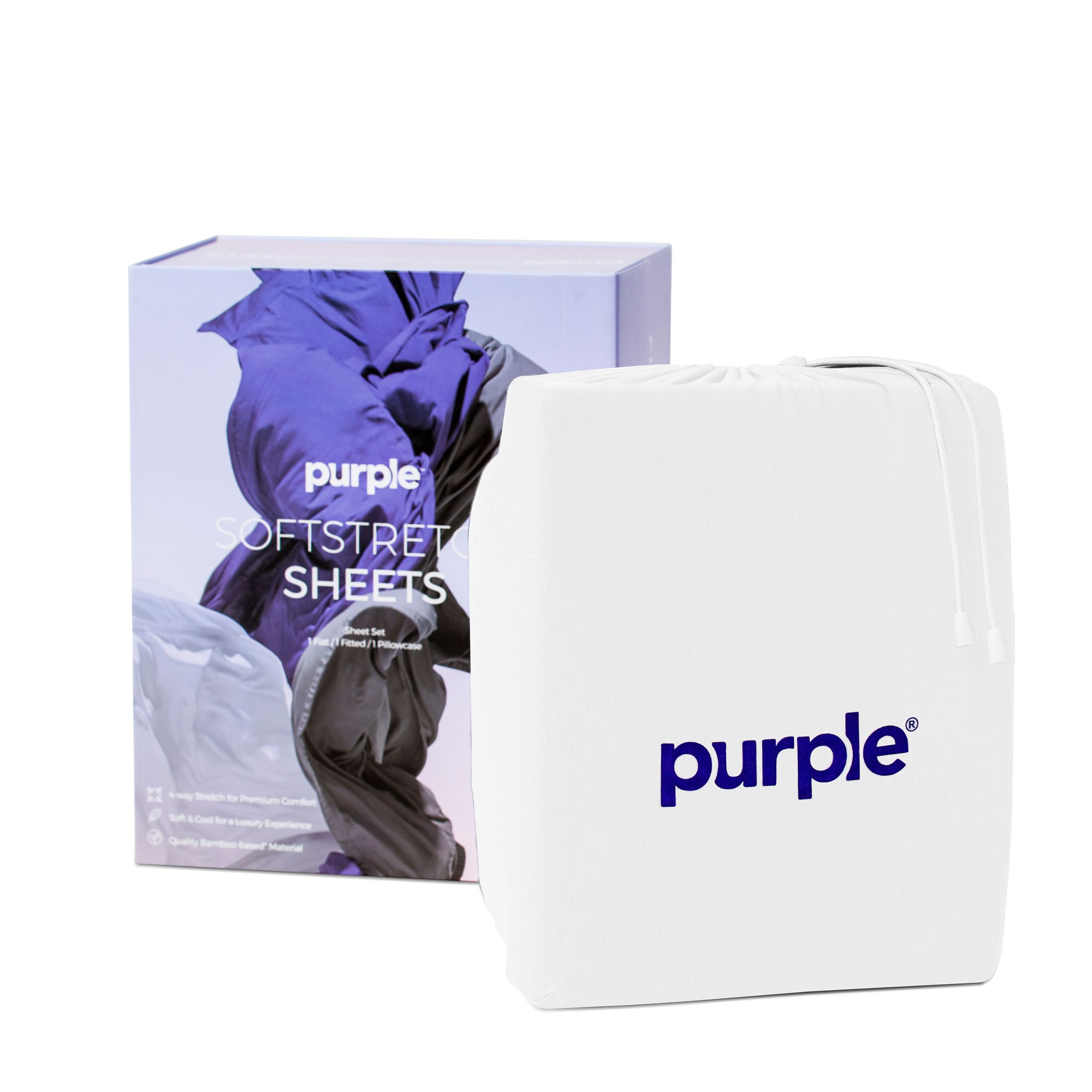 Deep Pocket SoftStretch Queen White Sheet Set