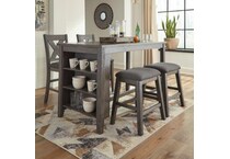  gray pub   bar units   stools   