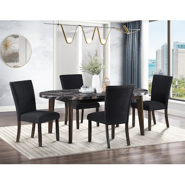 Polished 5 Piece Dining Set