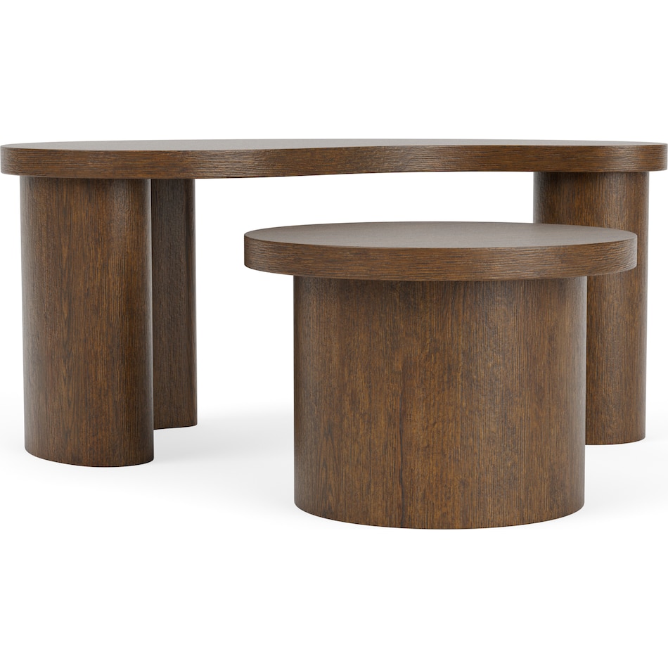  brown occasional tables all   