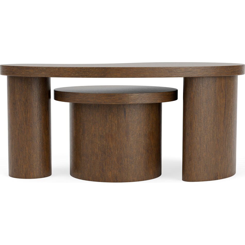  brown occasional tables all   