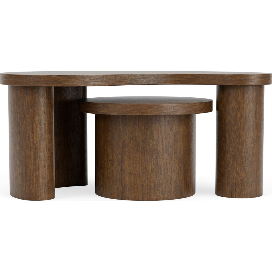  brown occasional tables all   