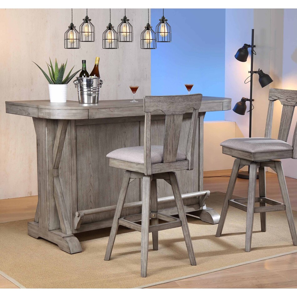  gray pub   bar units   stools   