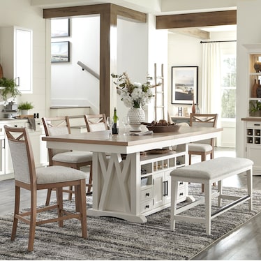 American Modern 6 Piece Counter Dining Set