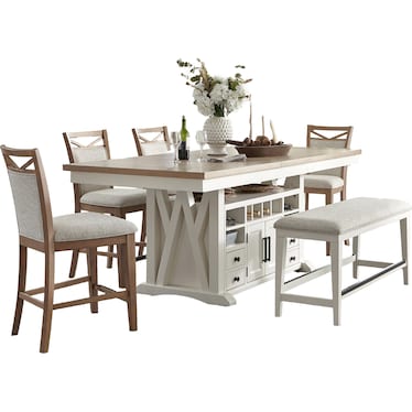American Modern 6 Piece Counter Dining Set