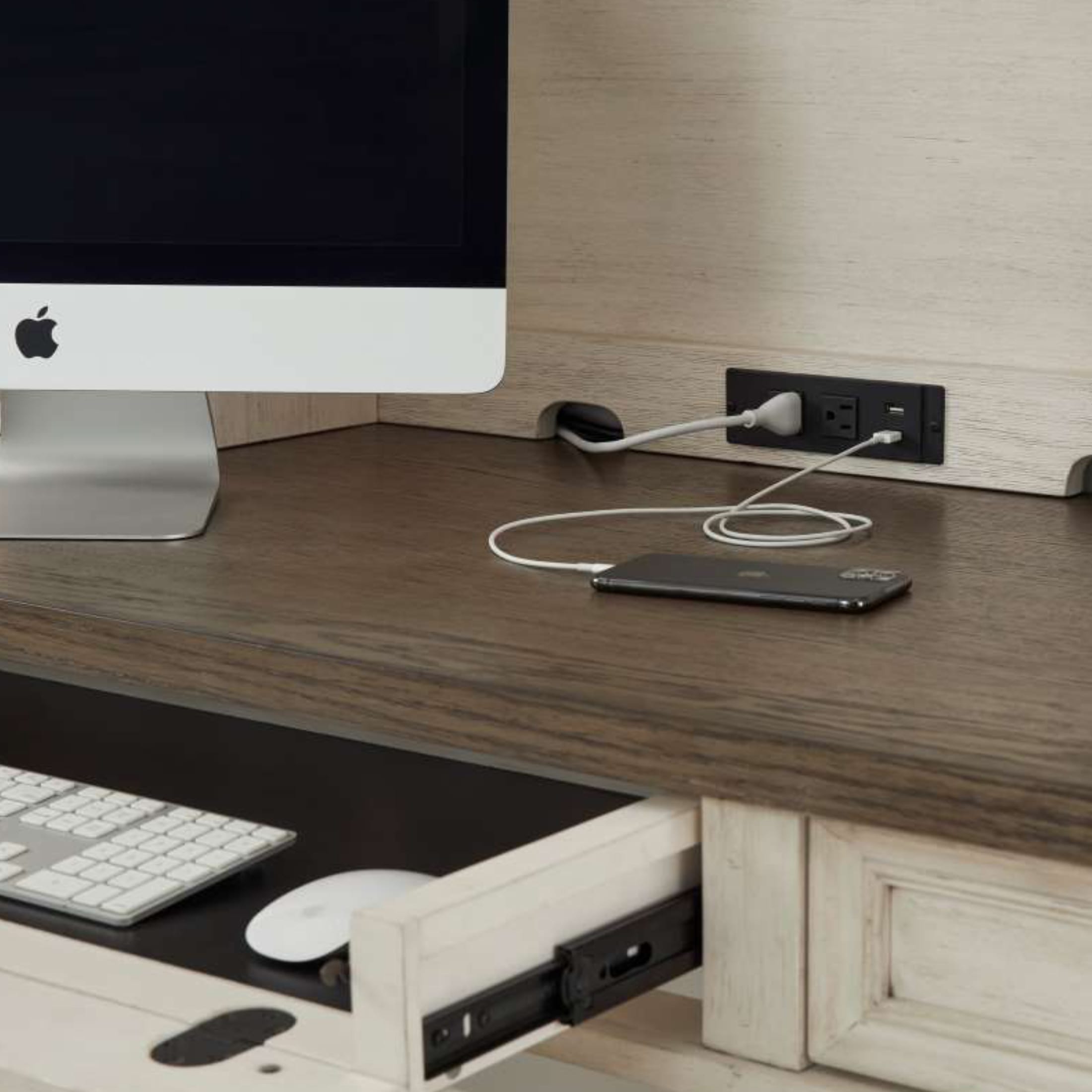 Caraway Pedestal Desk With Hutch