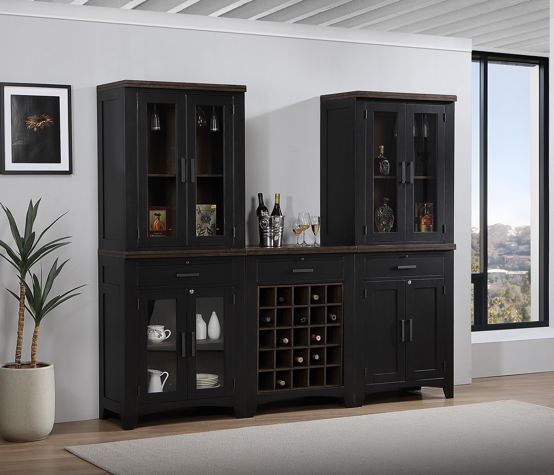 Ashford 5 Piece Wall Bar Cabinet