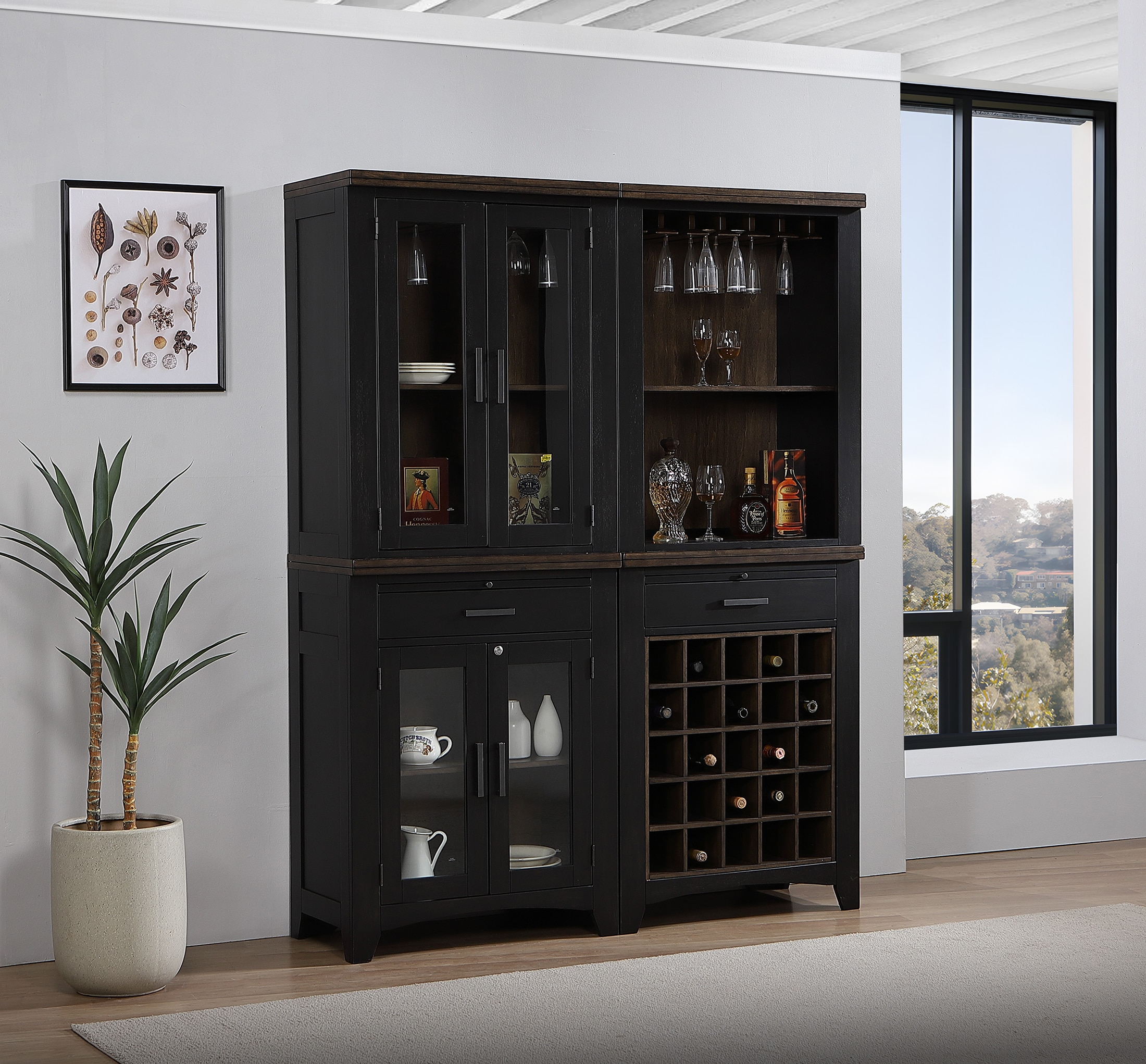 Ashford 2 Piece Wall Bar Cabinet