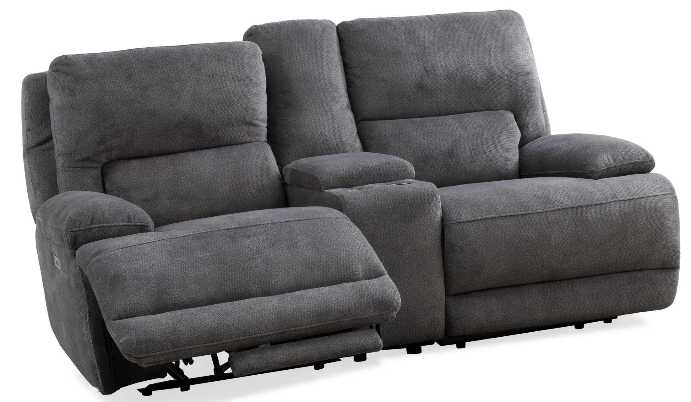 Comfort Canvas Reclining Loveseat with Consol