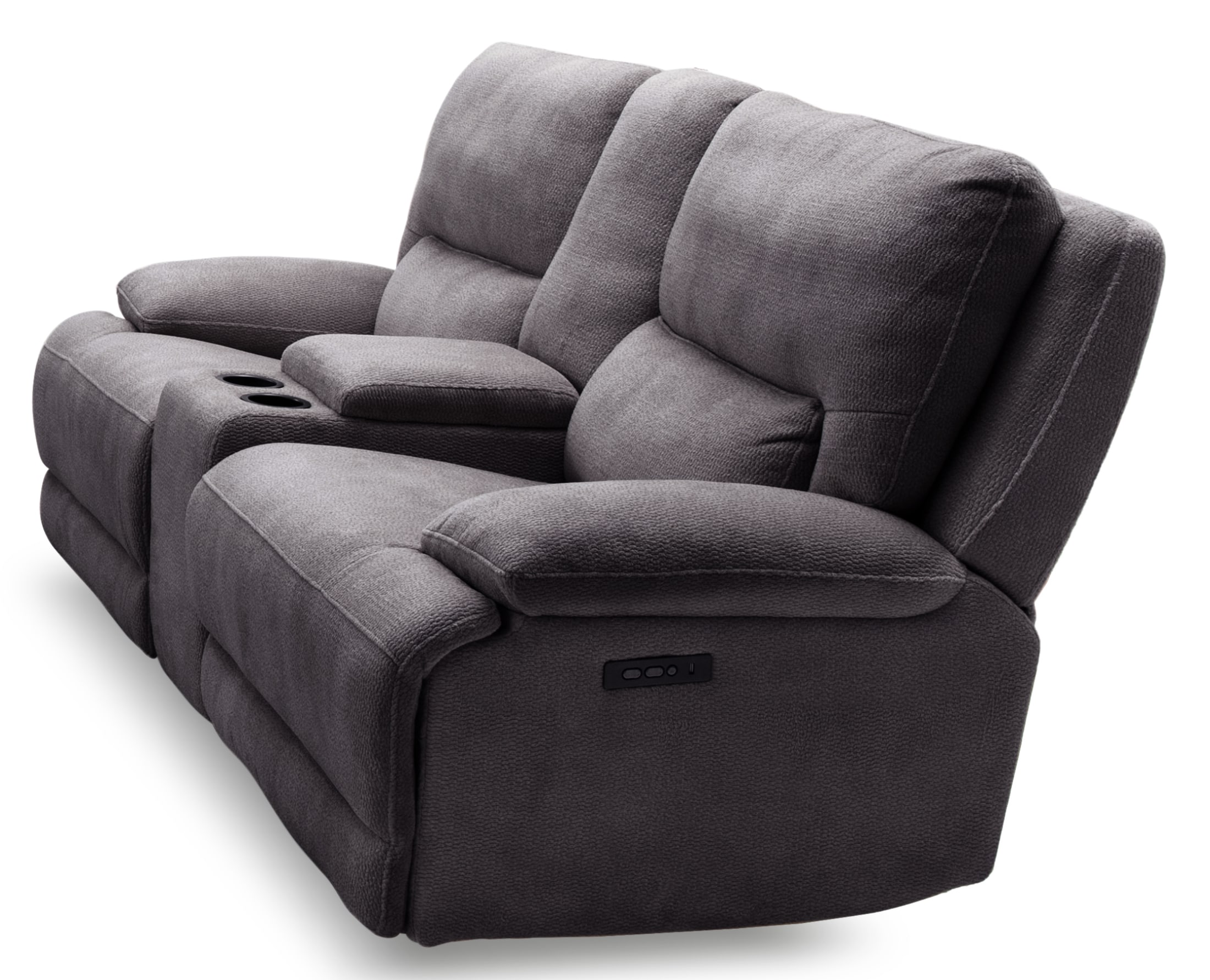 Comfort Canvas Reclining Loveseat with Consol