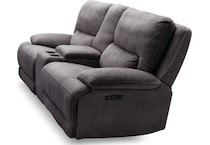 Comfort Canvas Reclining Loveseat with Consol