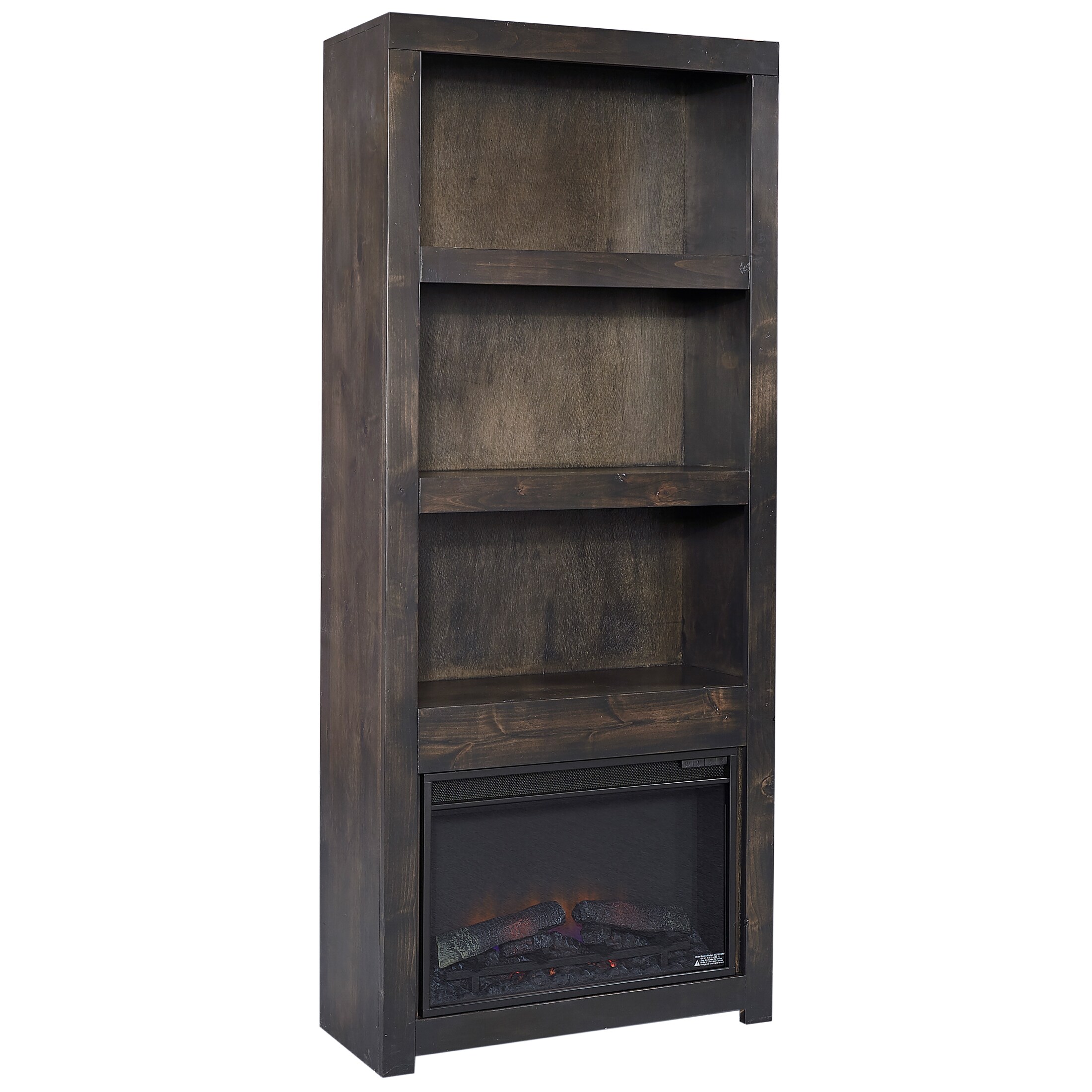 Avery Loft Bookcase with Fireplace Insert