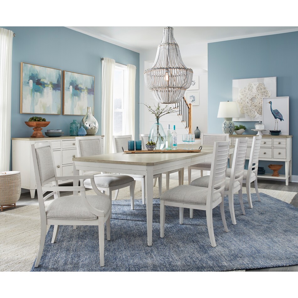  sea pearl and driftwood dining room   