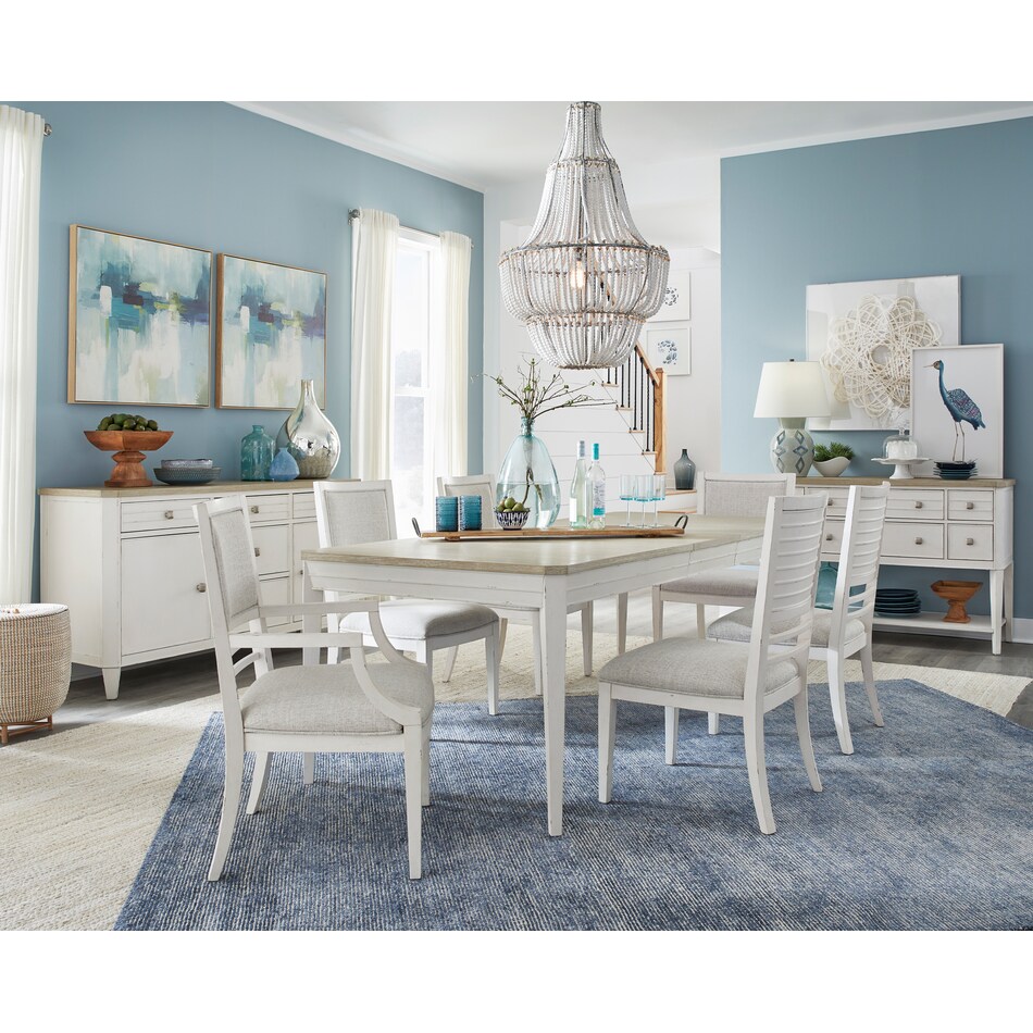  sea pearl and driftwood dining room   