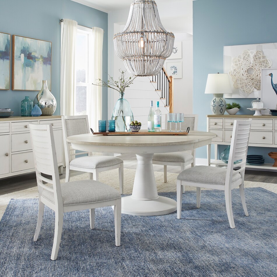  sea pearl and driftwood dining room   