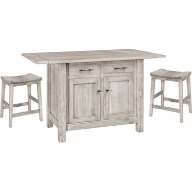 Bob Timberlake American Home Island & 2 Stools