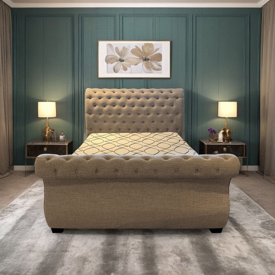  beige metal beds   