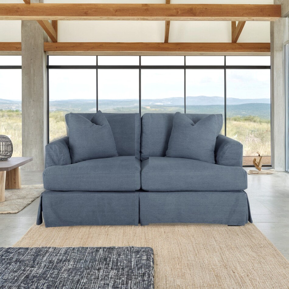  blue loveseat   