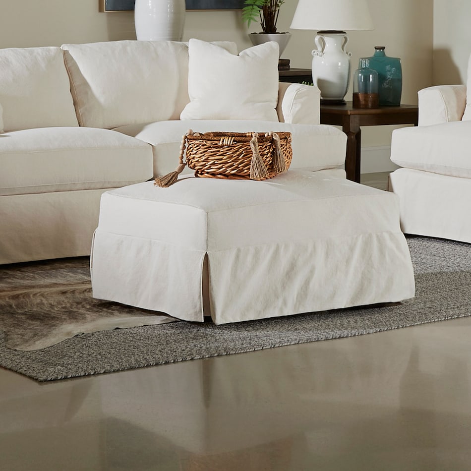  white ottoman   