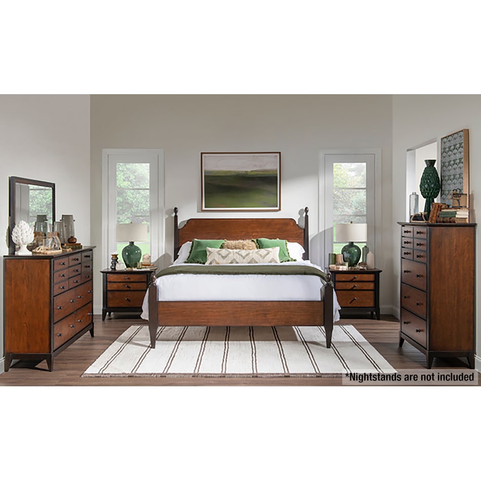  mocha & distressed cherry master bedroom   