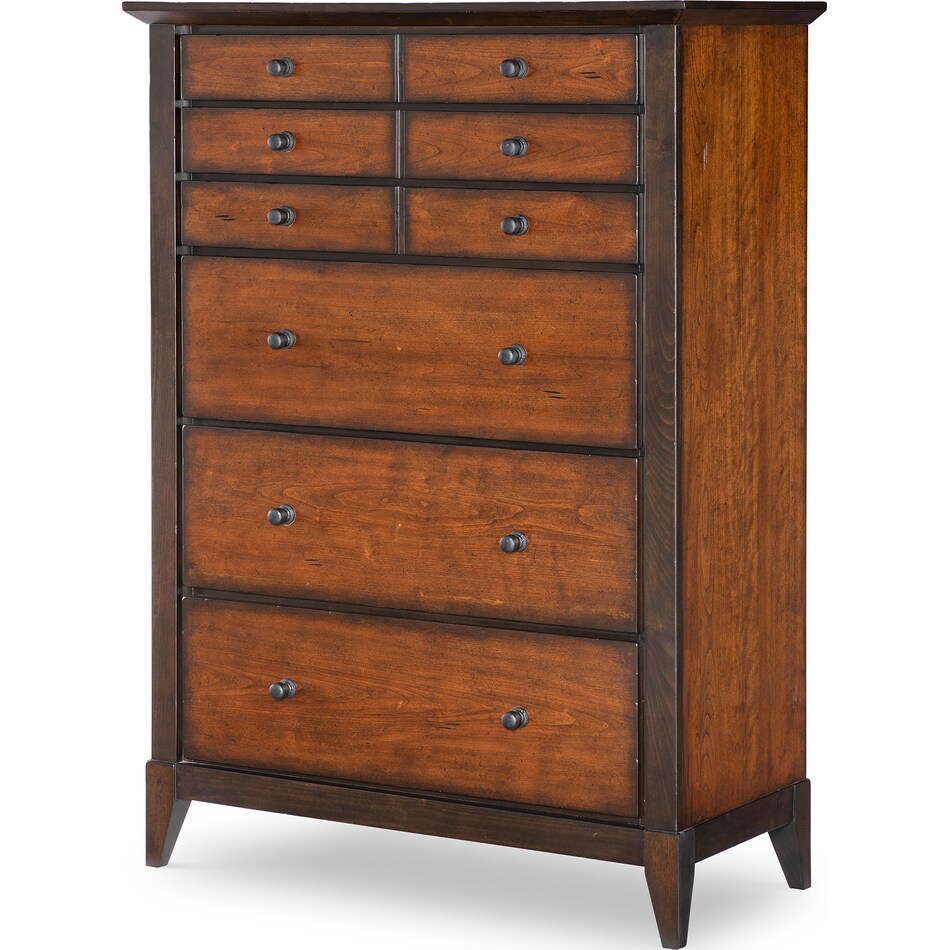  mocha & distressed cherry master bedroom   