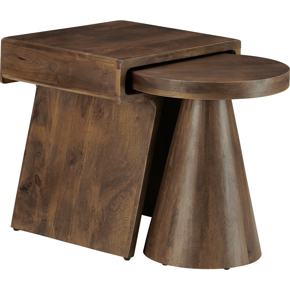  brown occasional tables all   