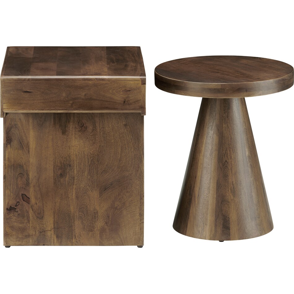  brown occasional tables all   