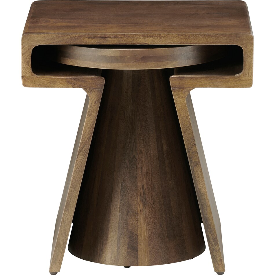  brown occasional tables all   