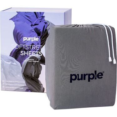 Purple SoftStretch Stormy Gray Sheet Set - Full