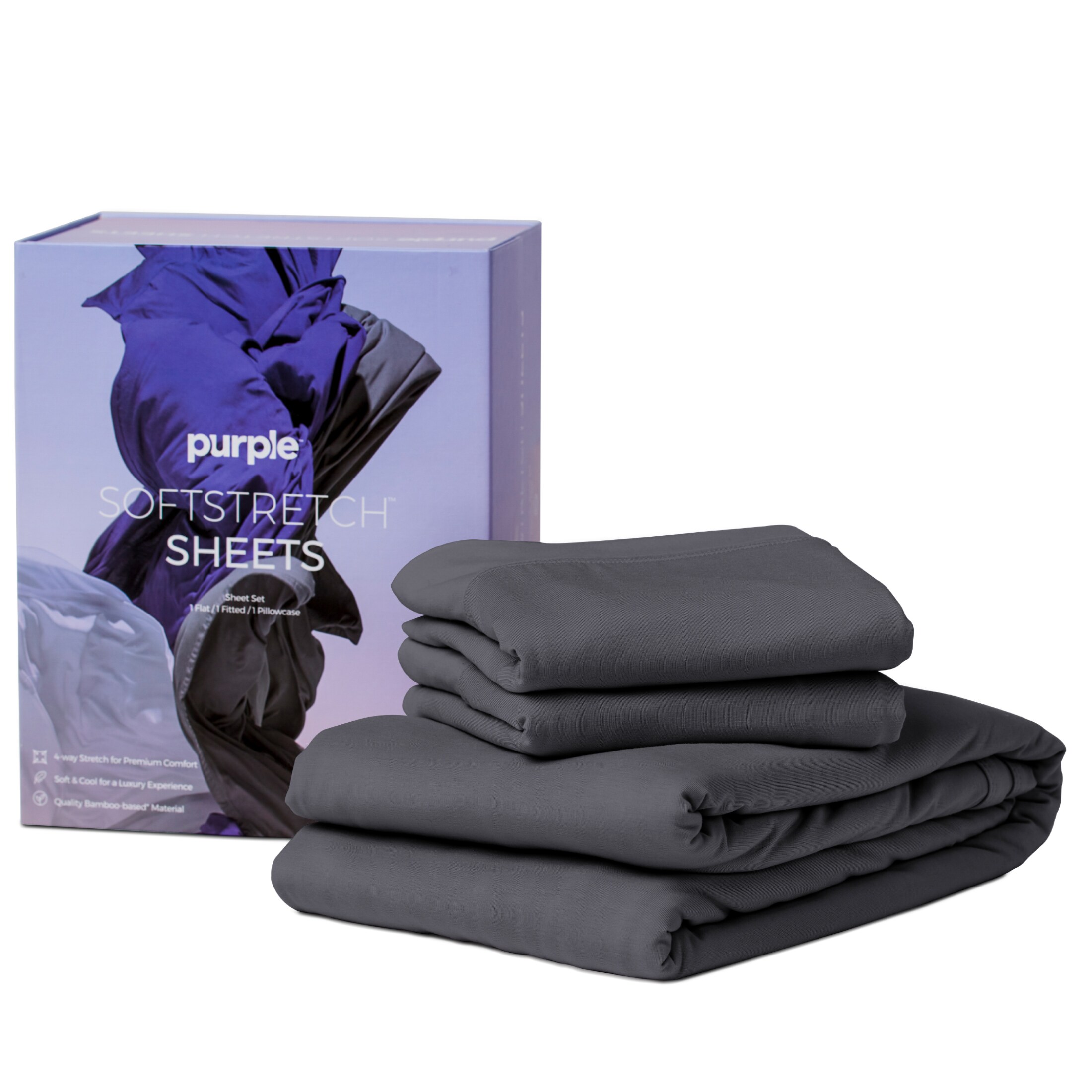 SoftStretch Queen Stormy Grey Sheet Set