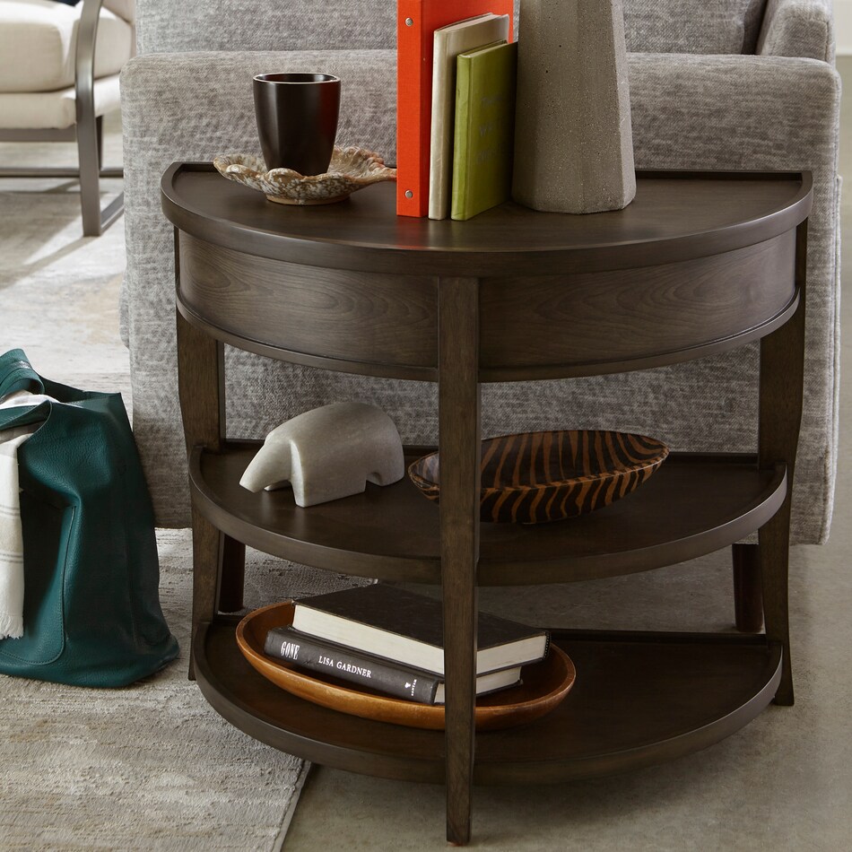  brown occasional tables all   