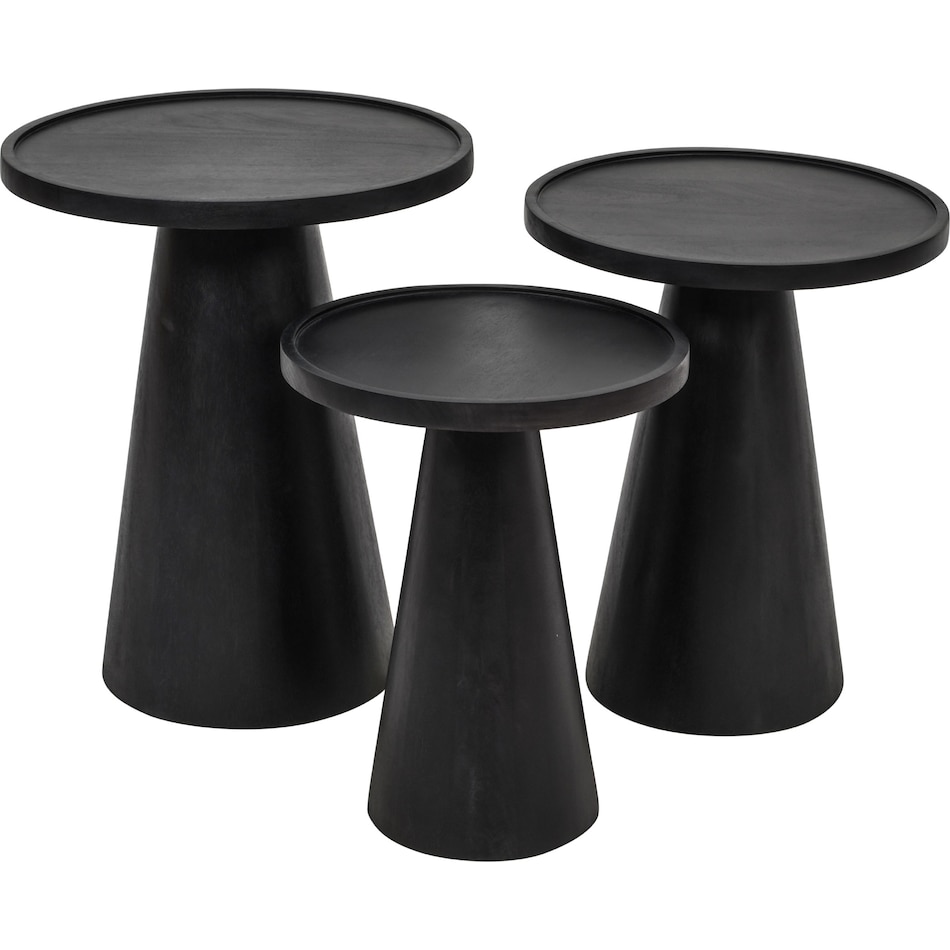  black occasional tables all   