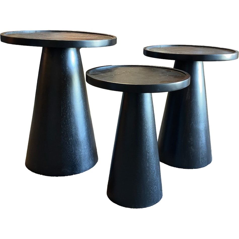  black occasional tables all   