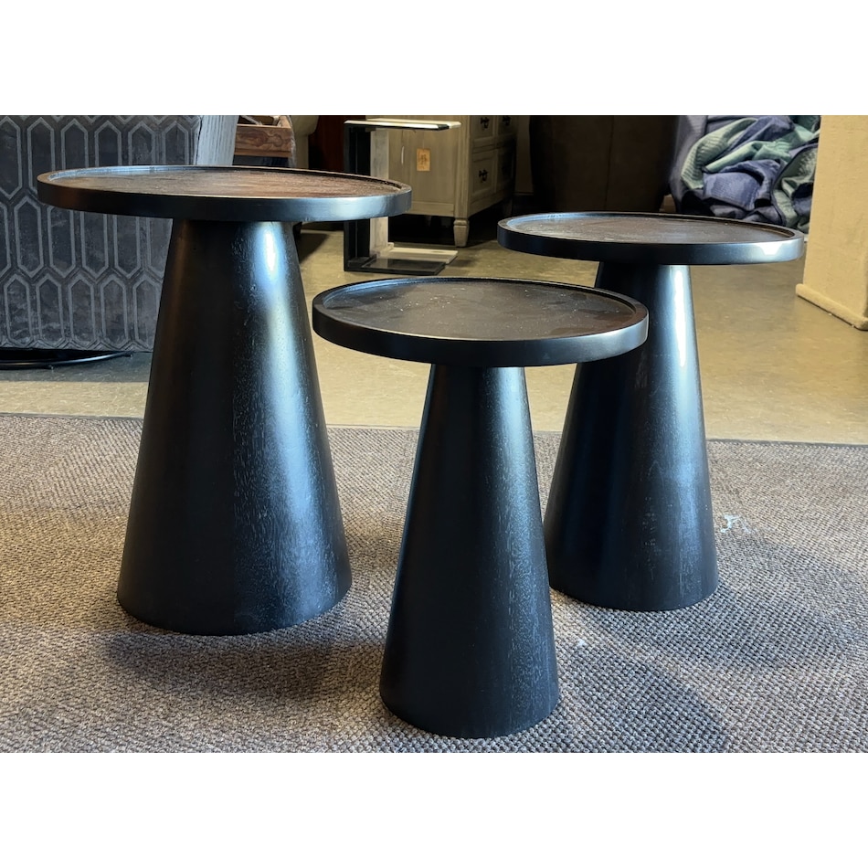  black occasional tables all   