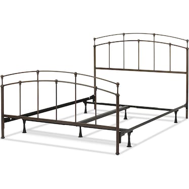 Black Walnut Metal Accent Bed