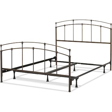 Black Walnut Metal Accent Bed