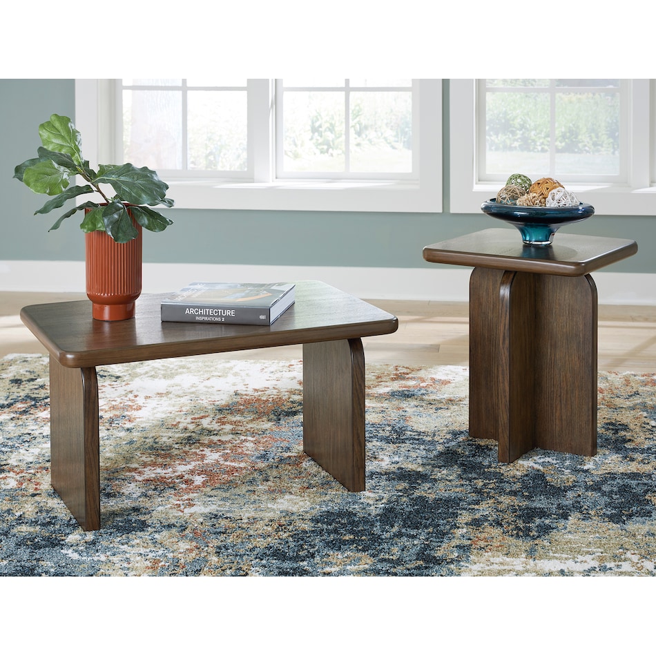  brown occasional tables all   