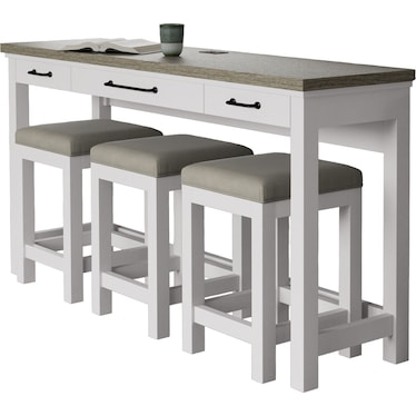 Cora Console/3Stools