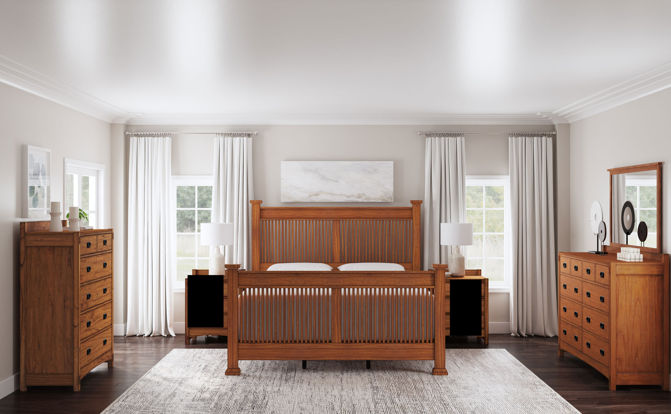 Mission Hill 4 Piece King Bed Set